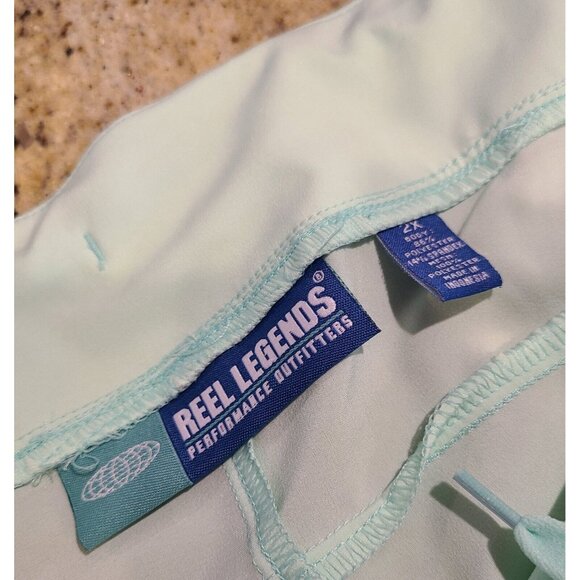 New! Reel Legends Plus Adventure Shorts Size 2X Yucca Green Pull On Zip Pocket - Picture 5 of 14